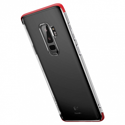 Чехол для Samsung Galaxy S9 гелевый с усиленными краями Baseus Armor прозрачно-красный