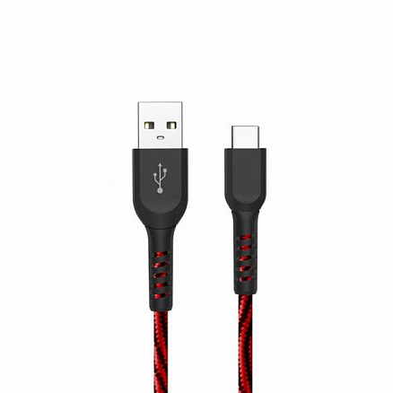 Кабель USB - MicroUSB для зарядки 1,5 м 2.4А плетеный Atomic Flexstick Game+ черно-красный