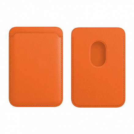 Магнитный карман MagSafe для карточки на iPhone оранжевый