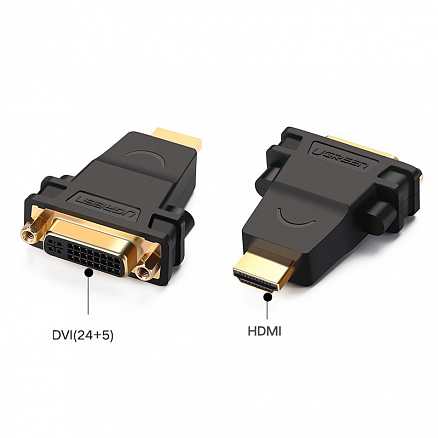 Переходник HDMI - DVI-I (папа - мама) Ugreen 20123 черный