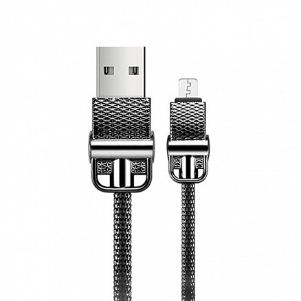 Кабель USB - MicroUSB для зарядки 1 м 2.4А плетеный металлический Joyroom JESS S-M336 (быстрая зарядка) темно-серый