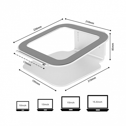 Подставка для ноутбука до 17 дюймов Evolution LS111 металлическая серебристая