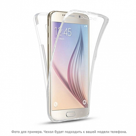 Чехол для Samsung Galaxy S6 edge+ гелевый защита 360 градусов GreenGo Full Body прозрачный
