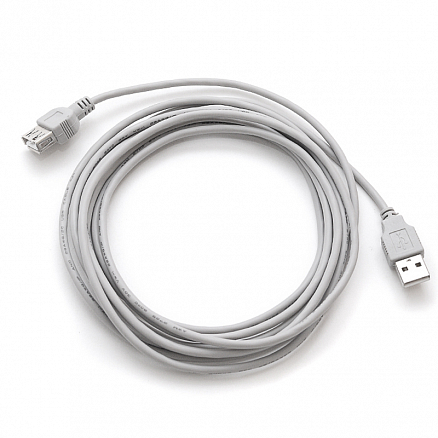 Кабель-удлинитель USB 2.0 (папа - мама) длина 3 м Gembird серый