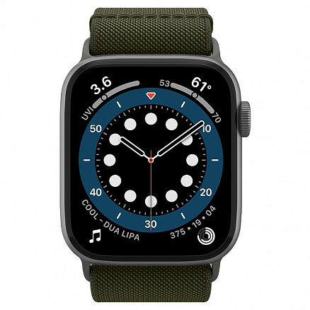 Ремешок-браслет для Apple Watch 38, 40 и 41 мм текстильный Spigen Fit Lite хаки