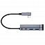 Переходник Type-C - HDMI 4K, 2 х USB 3.0, Type-C PD с картридером SD и MicroSD Baseus Bend Angle No.7 серый