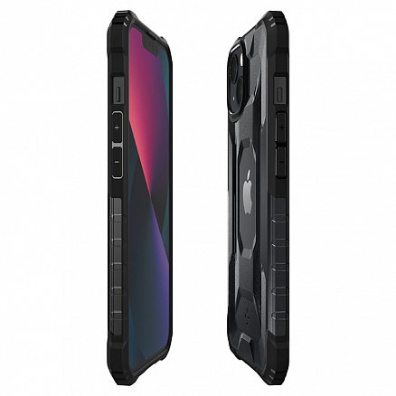 Чехол для iPhone 13 гибридный Spigen Nitro Force прозрачно-черный матовый