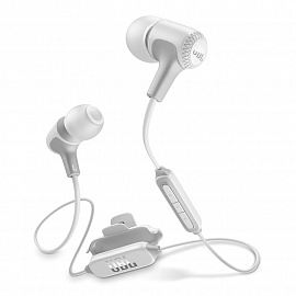 Наушники беспроводные Bluetooth JBL E25BT вакуумные с микрофоном и пультом белые
