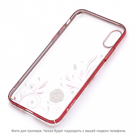 Чехол для iPhone X, XS пластиковый Devia Petunia прозрачно-красный