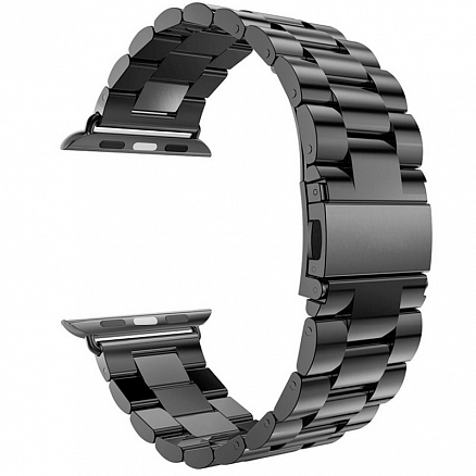 Ремешок-браслет для Apple Watch 42 и 44 мм металлический Nova Metal черный