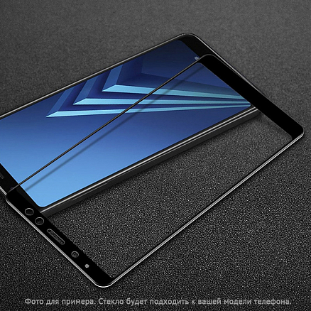 Защитное стекло для Samsung Galaxy A8+ (2018) на весь экран противоударное Lito-2 2.5D черное