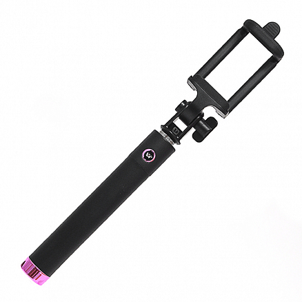 Монопод (палка для селфи) Bluetooth с кнопкой Dispho Double Color черно-фиолетовый