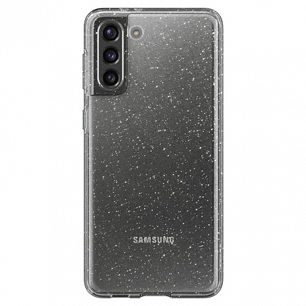 Чехол для Samsung Galaxy S21 гелевый с блестками Spigen SGP Liquid Crystal Glitter прозрачный