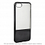 Чехол для iPhone 5, 5S, SE гелевый GreenGo Electroplate Half прозрачно-черный