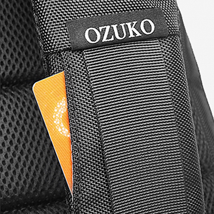 Рюкзак однолямочный Ozuko 9231 с отделением для планшета и USB портом серый