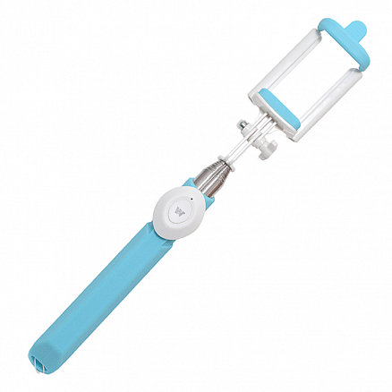 Монопод (палка для селфи) Bluetooth с кнопкой Dispho Jelly голубой