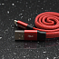 Кабель USB - Lightning для зарядки iPhone 1 м 2.4А плетеный плоский Joyroom Magic S-M340 (быстрая зарядка QC) красный