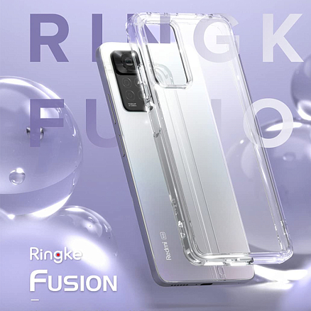 Чехол для Xiaomi Redmi Note 11 Pro, 11 Pro 5G гибридный Ringke Fusion прозрачный