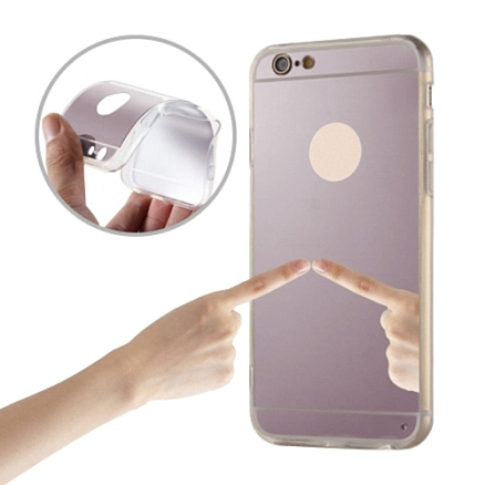 Чехол для iPhone 6 Plus, 6S Plus гелевый GreenGo Mirror розовое золото
