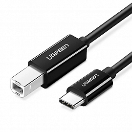 Кабель Type-C - USB B для подключения принтера или сканера 3 м Ugreen US241 черный