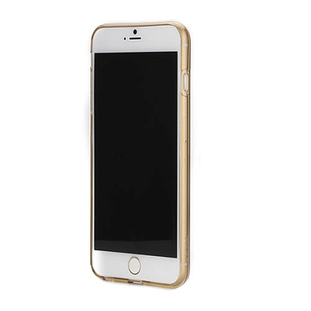 Чехол для iPhone 6 Plus, 6S Plus ультратонкий мягкий Rock Ultrathin TPU полупрозрачный золотистый