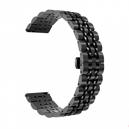 Ремешок-браслет для Samsung Galaxy Watch 46 мм, Gear S3 металлический Nova Metal-7 черный