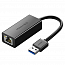 Переходник USB 3.0 - Gigabit Ethernet длина 19 см Ugreen CR111 черный