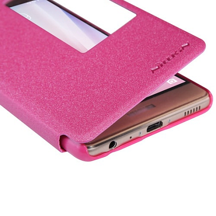Чехол для Huawei P9 книжка с окошком NillKin Sparkle розовый