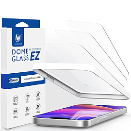 Защитное стекло для iPhone 14 Plus на весь экран противоударное WhiteStone Dome Glass EZ прозрачное 3 шт.