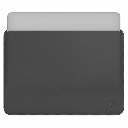 Чехол для Apple MacBook 12 A1534 кожаный футляр WiWU Skin Pro II темно-серый