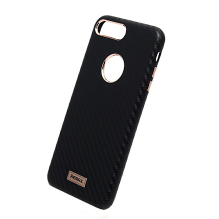 Чехол для iPhone 7 Plus, 8 Plus кожаный Remax Carbon черный