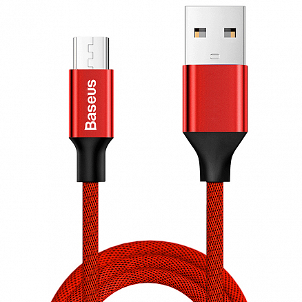 Кабель USB - MicroUSB для зарядки 1 м 2A плетеный Baseus Yiven красный