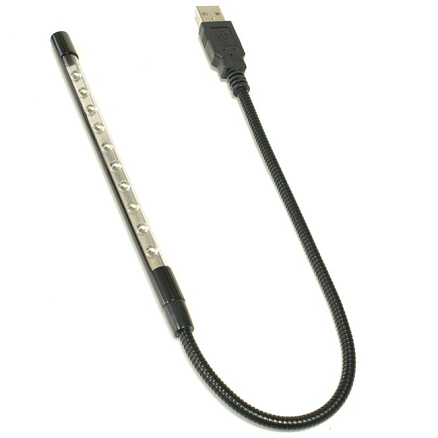 USB светильник на гибкой ножке, 10 диодов, BC611-10