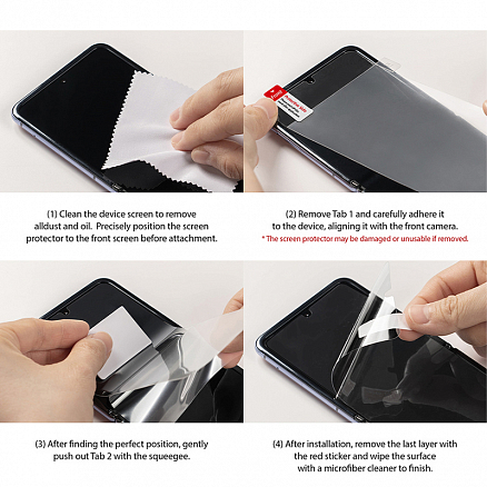 Пленка защитная Samsung Galaxy Z Flip 3 на весь экран Ringke ID прозрачная 2 шт.
