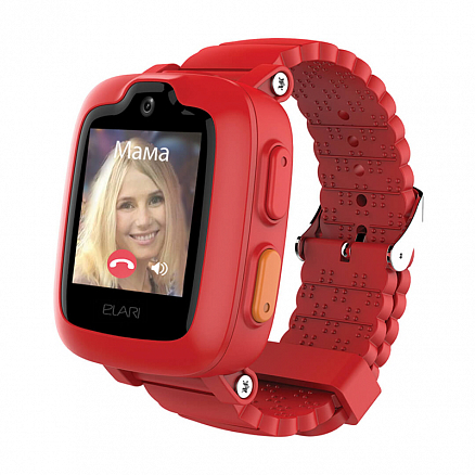 Детские умные часы с GPS и Wi-Fi трекером, видеозвонками и помощником Алиса Elari KidPhone 3G красные