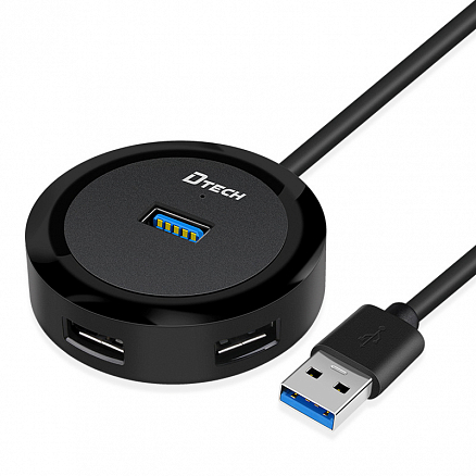 USB 3.0 HUB (разветвитель) на 4 порта + MicroUSB Dtech DT-3309 черный