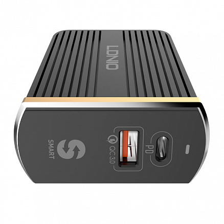 Зарядное устройство сетевое с USB и Type-C входами 3А 36W Ldnio A2502С (быстрая зарядка QC 3.0, PD) черное