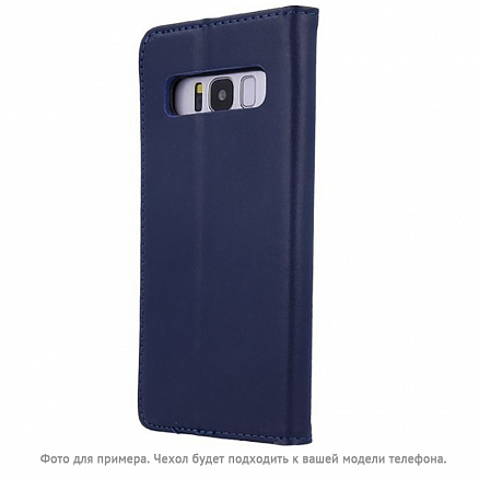 Чехол для Samsung Galaxy A72 из натуральной кожи - книжка GreenGo Smart Pro темно-синий