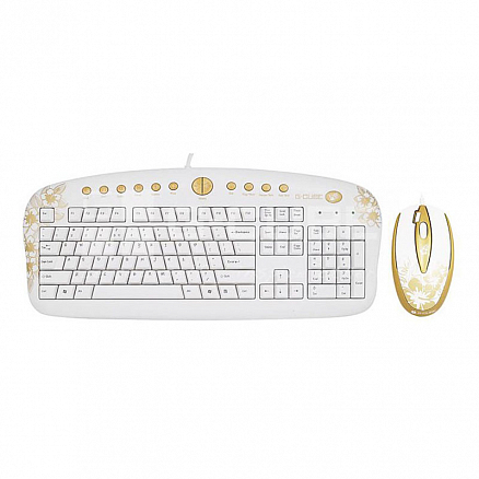 Набор клавиатура и мышь A4Tech G-Cube GKSA-2803SR USB бело-золотистый
