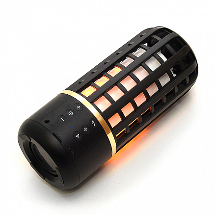 Портативная колонка AIBIMY Flame с огненной подсветкой и поддержкой microSD карт черная