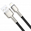Кабель USB - Lightning для зарядки iPhone 2 м 2.4А плетеный Baseus Cafule Metal Data черный