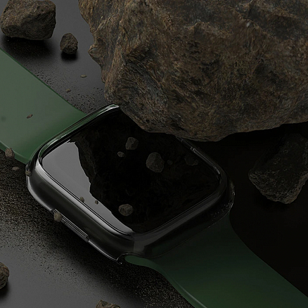 Чехол для Apple Watch 45 мм ультратонкий пластиковый Ringke Slim 2 шт. темно-синий матовый + прозрачный