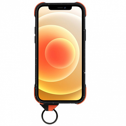Чехол для iPhone 12 Mini гибридный Skinarma Dotto черно-оранжевый