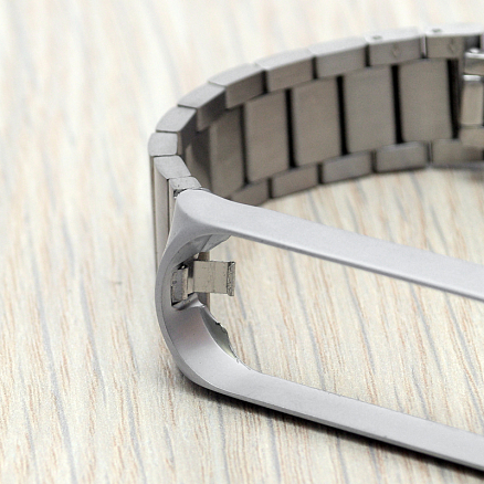 Сменный браслет для Xiaomi Mi Band 3 металлический Nova Bomboo серебристый