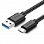 Кабель Type-C - USB 3.0 для зарядки длина 1 м 3A Ugreen US184 (быстрая зарядка) черный