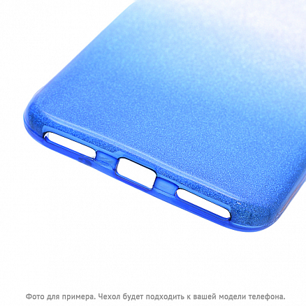 Чехол для Xiaomi Redmi 6 гибридный с блестками GreenGo Gradient Glitter синий