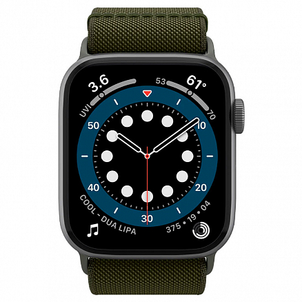 Ремешок-браслет для Apple Watch 42 и 44 мм текстильный Spigen Fit Lite хаки
