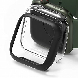 Чехол для Apple Watch 41 мм ультратонкий пластиковый Ringke Slim 2 шт. черный матовый + прозрачный