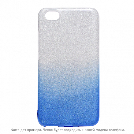 Чехол для Huawei P20 Lite, Nova 3e гибридный с блестками GreenGo Gradient Glitter синий