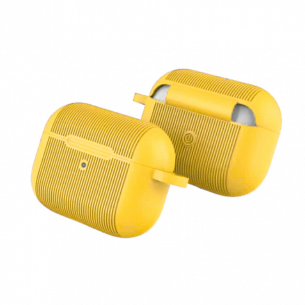 Чехол для наушников AirPods Pro силиконовый Lines желтый